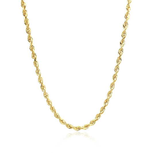 10K Yellow Gold Solid Diamond Cut Rope Chain Necklace (2.75 mm)