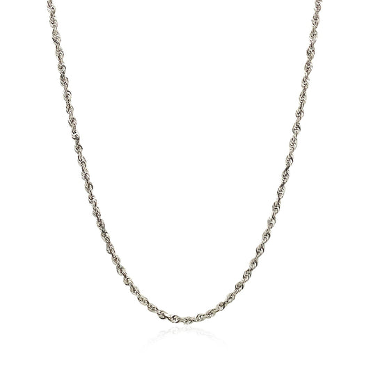 14K White Gold Solid Diamond Cut Rope Chain Necklace (1.80 mm)