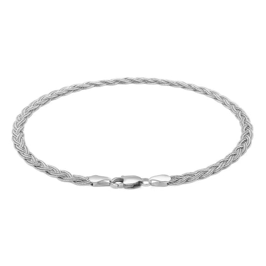 14k White Gold Braided Bracelet (3.50 mm)
