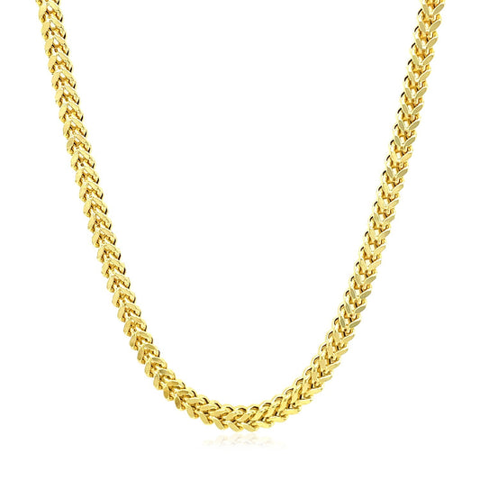 14K Yellow Gold Square Franco Chain Necklace (5.30mm)