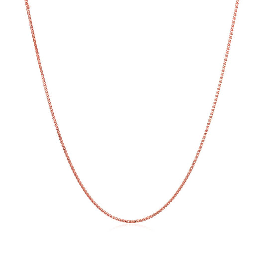 14K Rose Gold Diamond Cut Round Wheat Chain Necklace (0.70 mm)