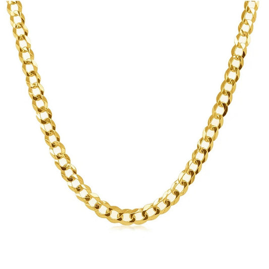 14k Yellow Gold Solid Curb Chain (4.70 mm)