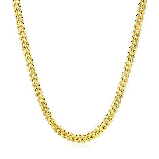 14K Yellow Gold Square Franco Chain Necklace (4.40mm)
