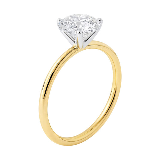 1 1/2 Carat Round Lab Grown IGI G/VS1 Diamond Solitaire Ring in 10K Yellow Gold