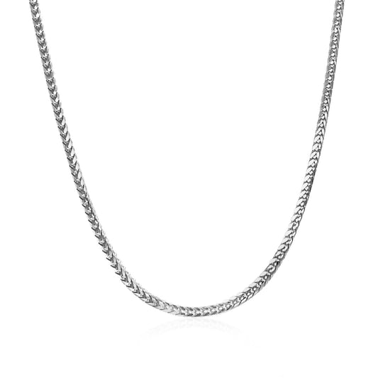 14K White Gold Franco Chain Necklace (1.60mm)