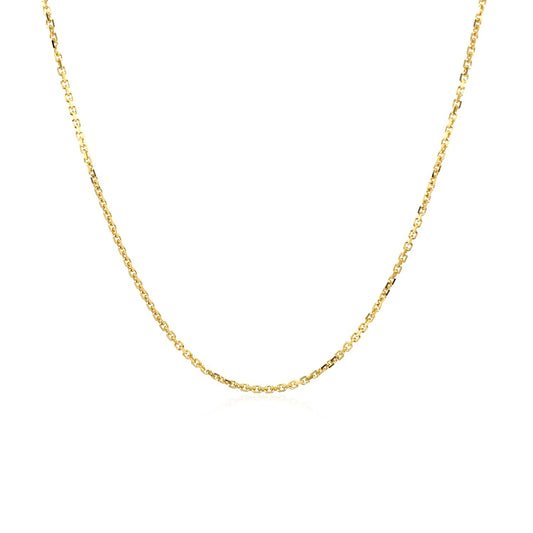 10K Yellow Gold Adjustable Cable Chain Necklace with Heart Dangle (1.10 mm)