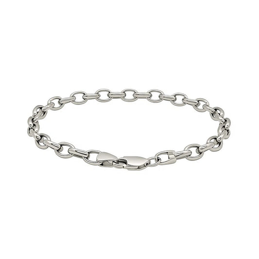 14k White Gold Oval Rolo Bracelet (4.60 mm)