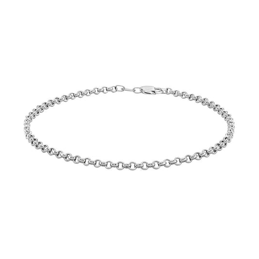 14k White Gold Rolo Bracelet (2.50 mm)