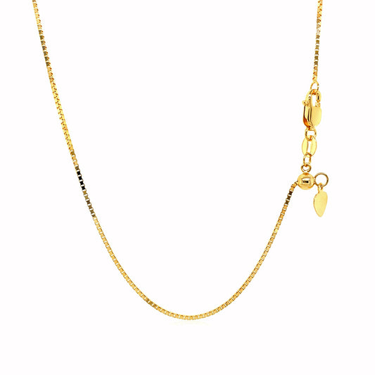 14k Yellow Gold Adjustable Box Chain (0.85 mm)