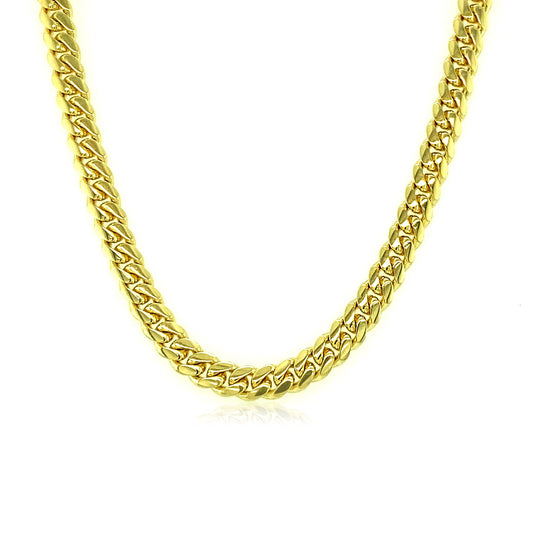 14K Yellow Gold Classic Solid Miami Cuban Chain Necklace (4.00mm) – True Pure Gold