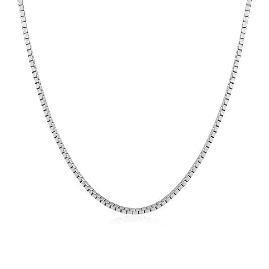 14k White Gold Classic Box Chain (1.10 mm)