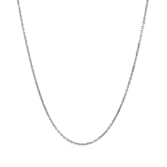 18K White Gold Cable Chain Necklace (1.10 mm)