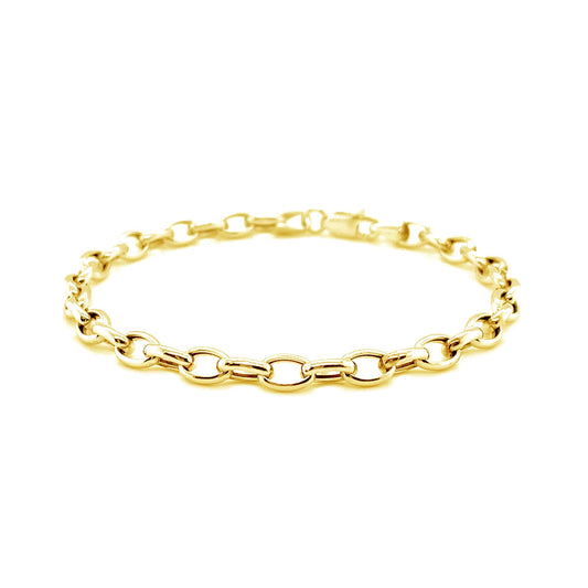14k Yellow Gold Oval Rolo Bracelet (4.60 mm)