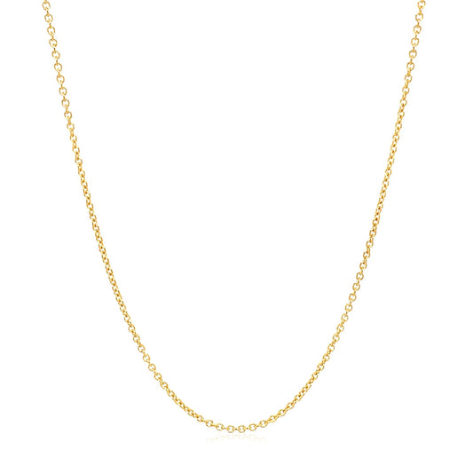 14K Yellow Gold Oval Cable Link Chain Necklace (1.20 mm)