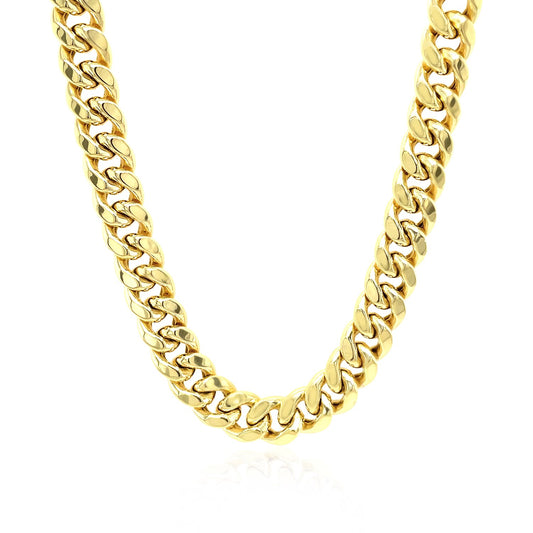 10K Yellow Gold Semi Solid Miami Cuban Chain Necklace (7.25mm) – True Pure Gold