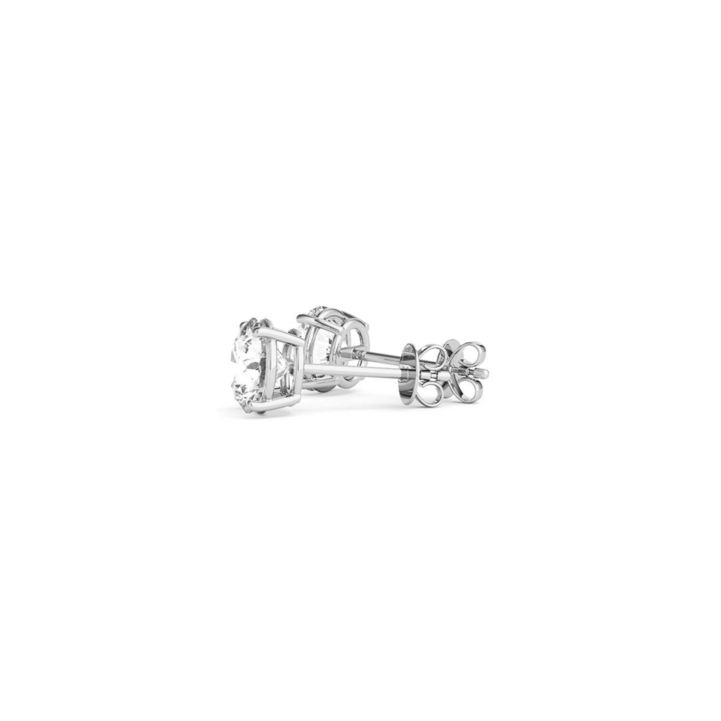 1.5 cttw Lab Grown Round Diamond Stud Earrings 14k White Gold