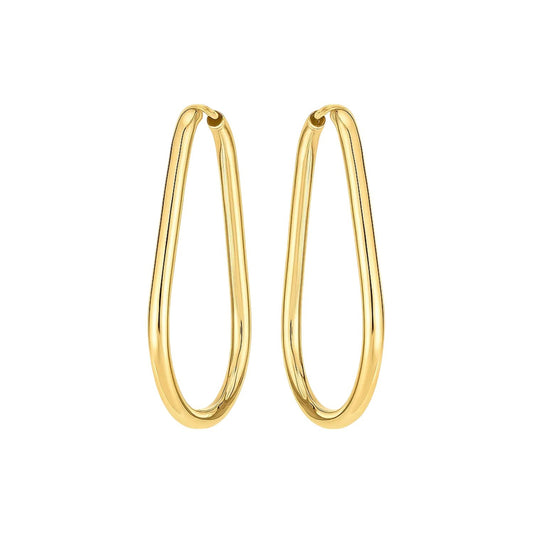 14k Yellow Gold Endless Pear Hoop Earrings