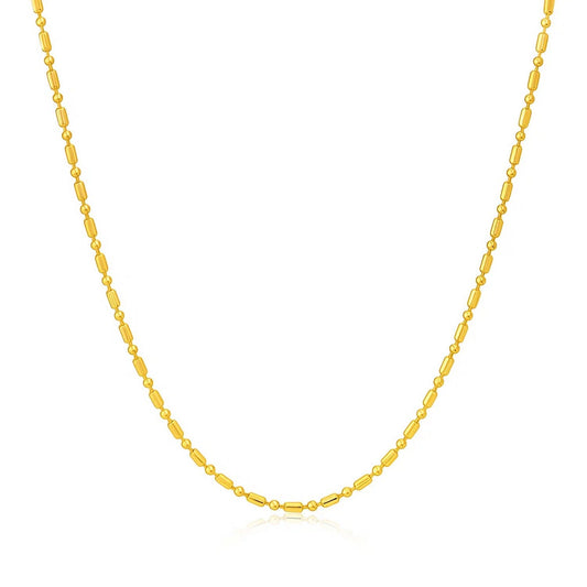 14k Yellow Gold Diamond-Cut Bead Chain (0.90 mm)