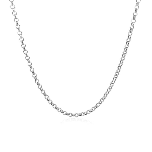 14K White Gold Rolo Chain (1.90mm)