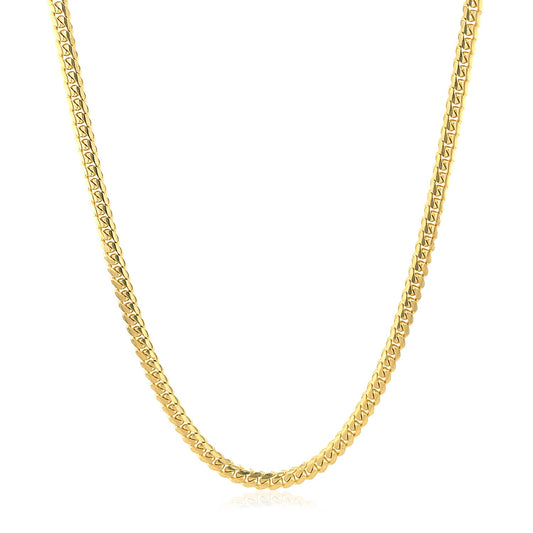 14K Yellow Gold Classic Solid Miami Cuban Chain Necklace (2.60mm)