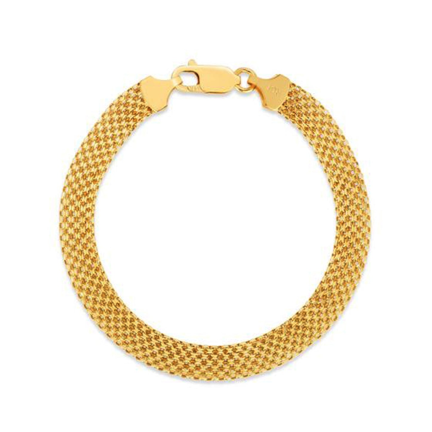 14K Yellow Gold Solid Bismark Chain Bracelet (7.00mm) – True Pure Gold