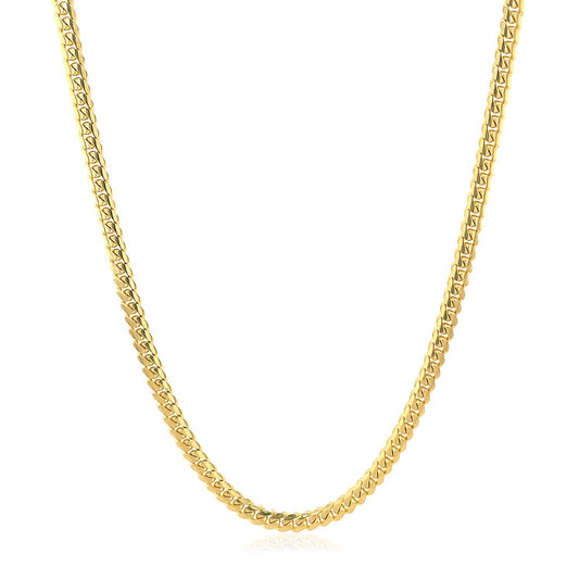 10K Yellow Gold Classic Solid Miami Cuban Chain Necklace (2.60mm) – True Pure Gold