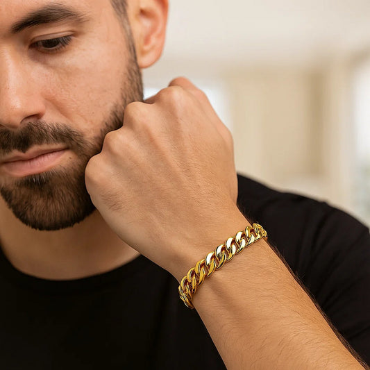 14k Yellow Gold Classic Miami Cuban Bracelet (10.10 mm)