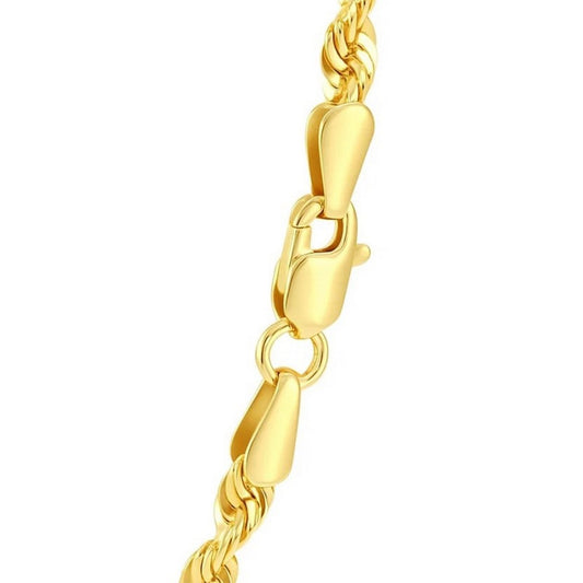 10K Yellow Gold Hollow Diamond Cut Rope Chain (5.00mm)