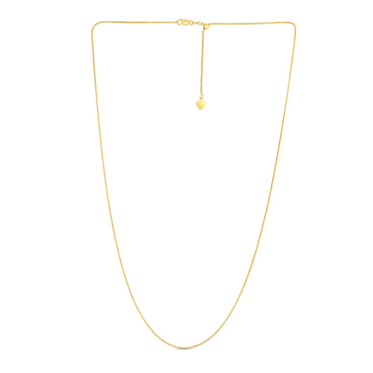 14K Yellow Gold Adjustable Franco Chain Necklace (1.00mm)