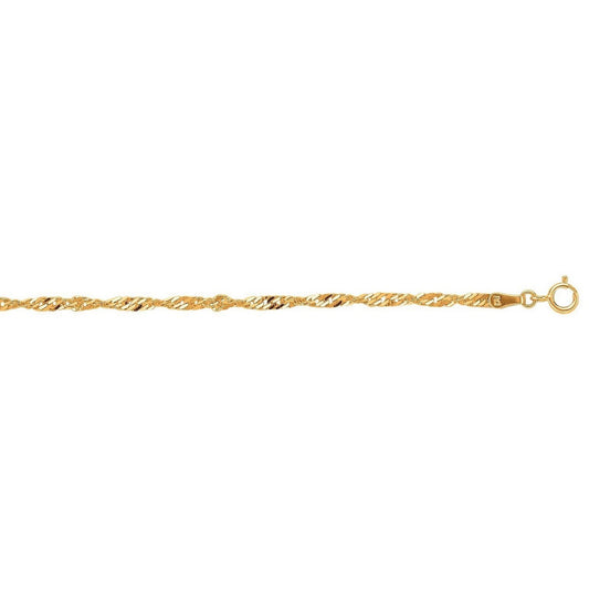 10k Yellow Gold Singapore Bracelet (2.20 mm)