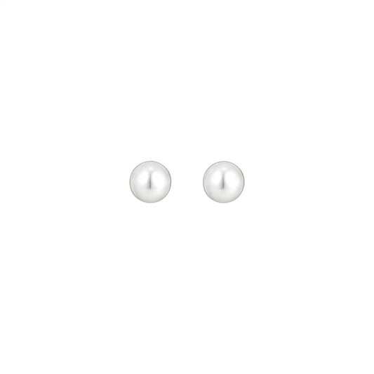 White Freshwater Cultured Pearl Stud Earrings in 14K White Gold (4.00 mm)