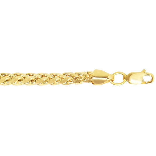 14K Yellow Gold Diamond Cut Round Franco Bracelet (4.10mm)