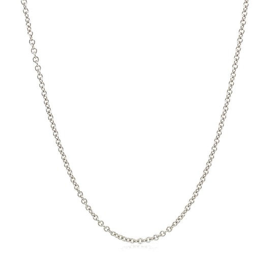 14K White Gold Round Cable Link Chain Necklace (1.50 mm)