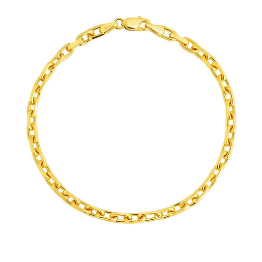 14k Yellow Gold French Cable Chain Bracelet (3.60 mm)