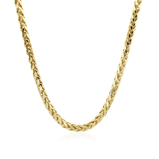 14K Yellow Gold Diamond Cut Round Franco Chain Necklace (3.20mm)