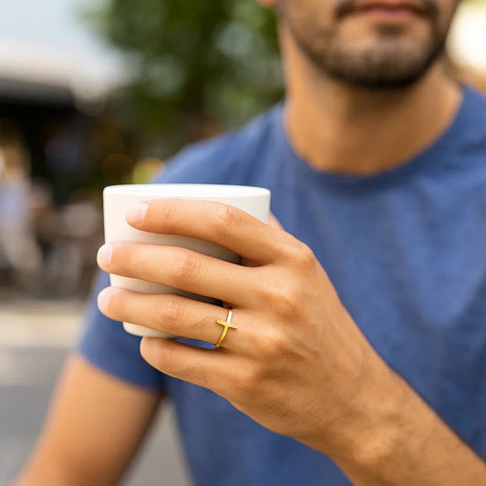 14k Yellow Gold Cross Motif Ring(1.50 mm)