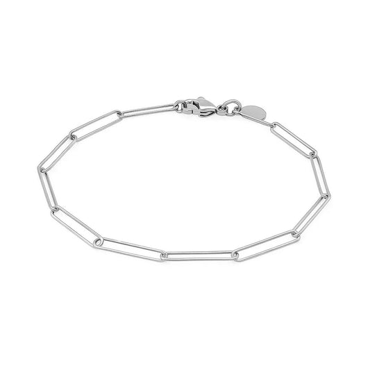 14k White Gold Wire Paperclip Bracelet (2.70 mm)