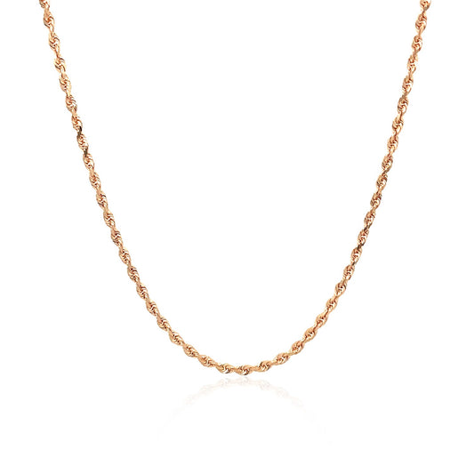 14K Rose Gold Solid Diamond Cut Rope Chain (1.60mm)