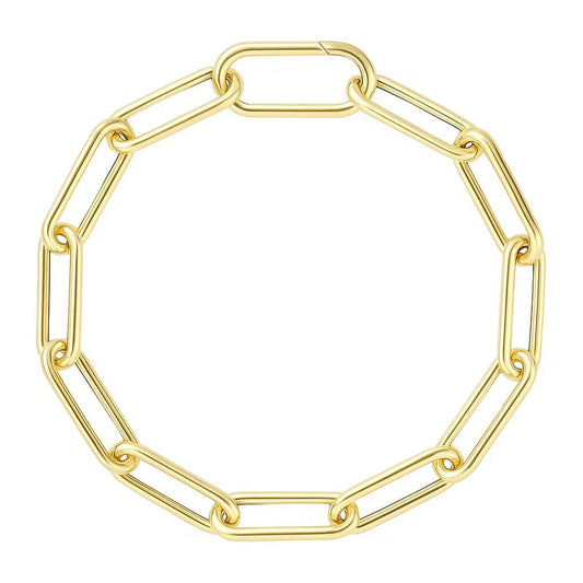 14k Yellow Gold Lite Round Wire Paperclip Bracelet (8.50 mm)
