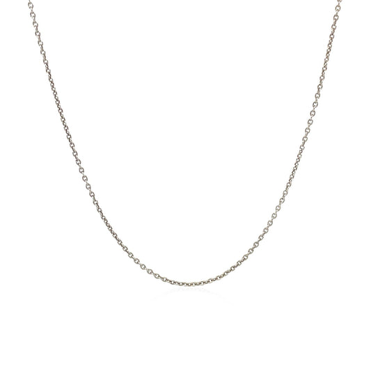 14K White Gold Round Cable Link Chain Necklace (1.10 mm)