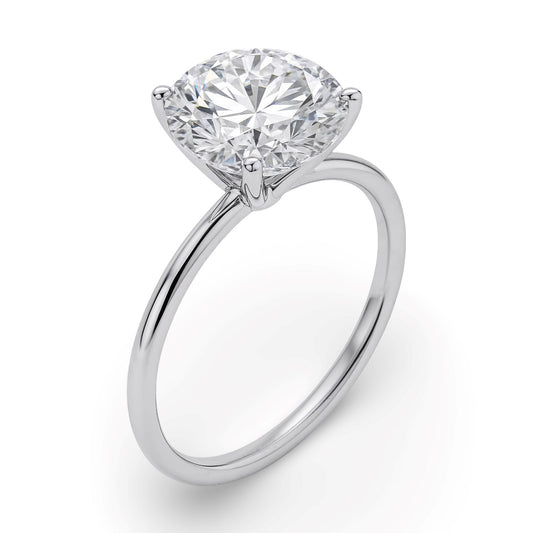 5 Carat Round Lab Grown IGI G/VS1 Diamond Solitaire Ring in 10K White Gold
