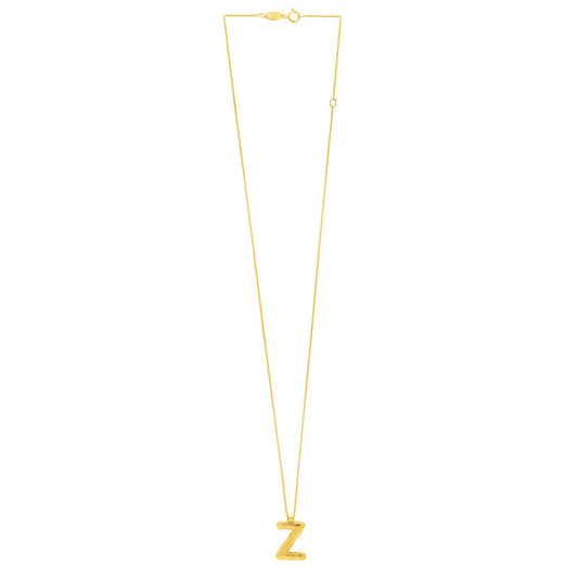 14K Yellow Gold Helium Initial Z Pendant