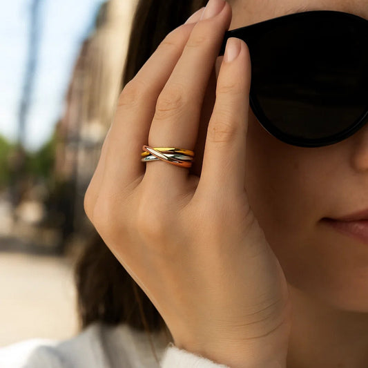 14k Tri Color Gold Twist Style Ring(2.50 mm)