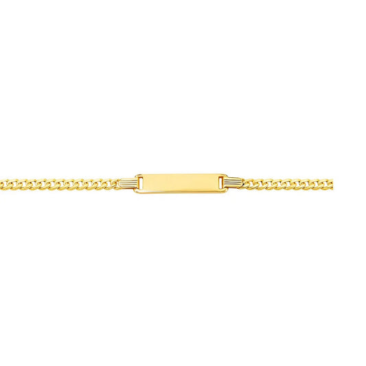 14k Yellow Gold Curb Link Style Childrens ID Bracelet (3.30 mm)