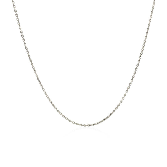 10K White Gold Oval Cable Link Chain Necklace (0.97 mm)