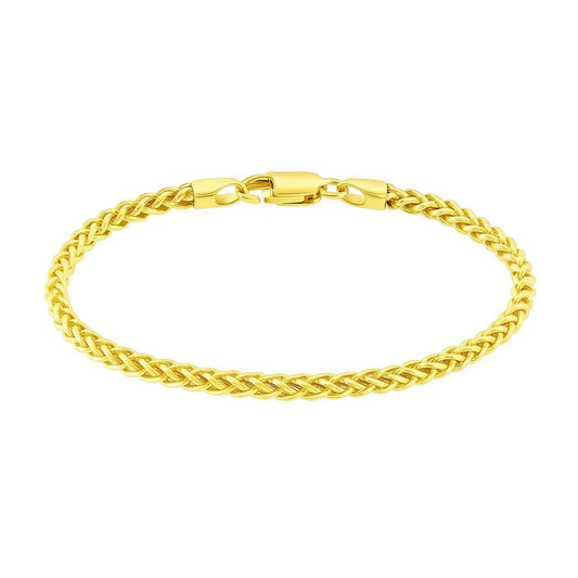 14k Yellow Gold Light Weight Wheat Bracelet (3.20 mm)