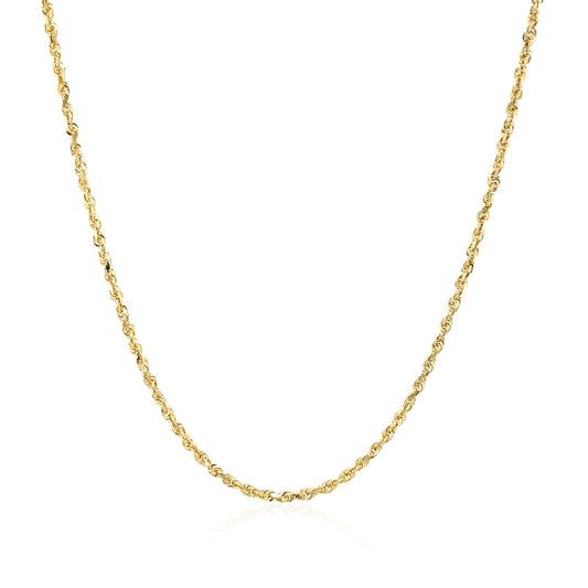 10K Yellow Gold Solid Diamond Cut Rope Chain (1.40mm)