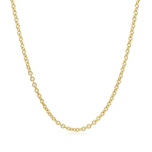 14K Yellow Gold Round Cable Link Chain Necklace (1.90 mm)