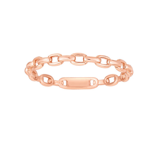 14K Rose Gold Oval Links Stackable Ring