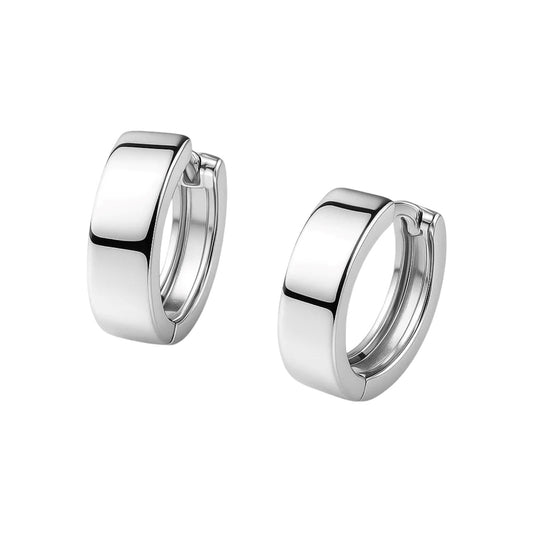 10k White Gold Snuggable Hoop Earrings